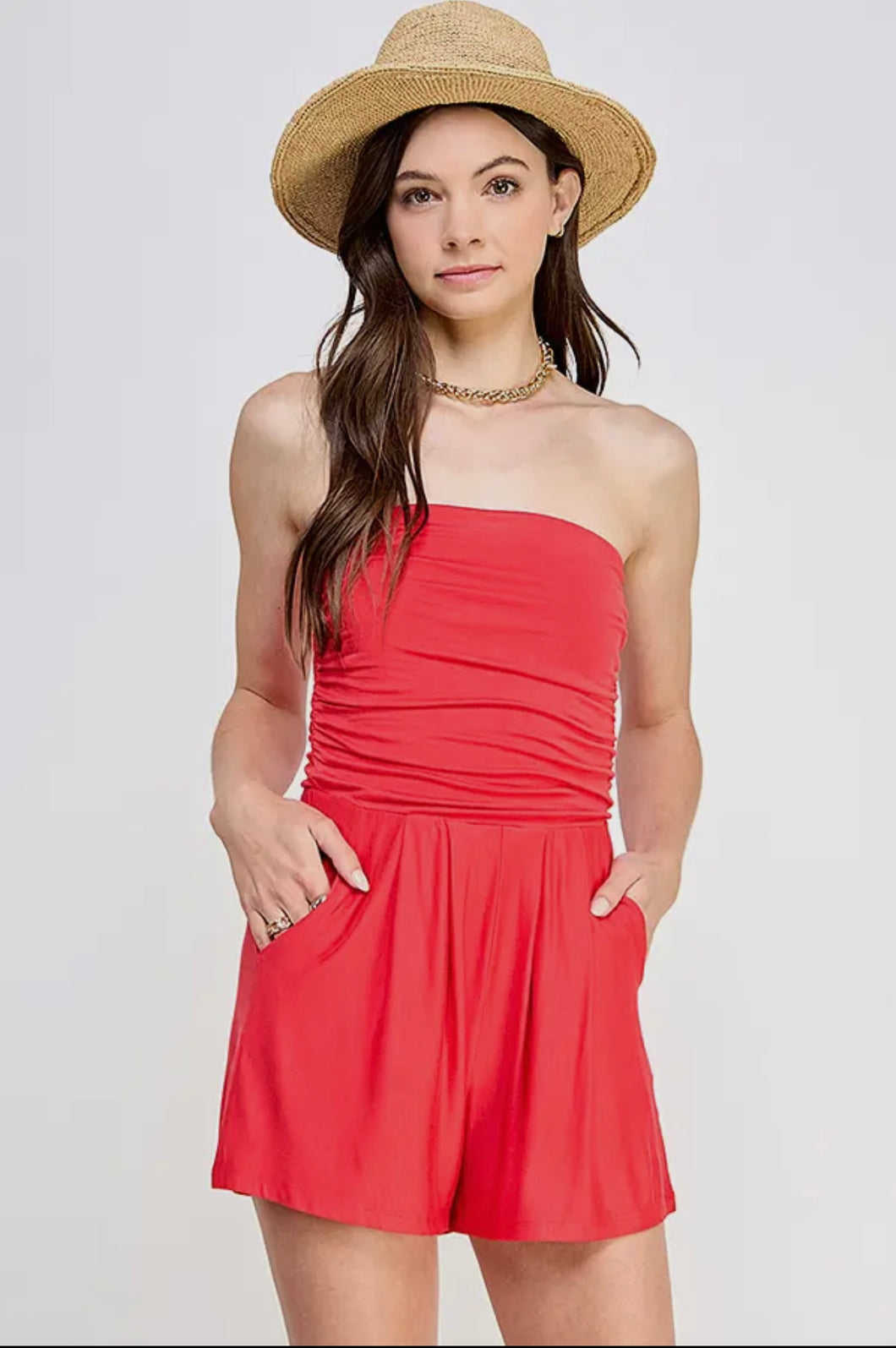 Solid Tube Romper