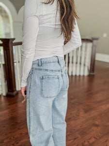 Drawstring Barrel Jeans