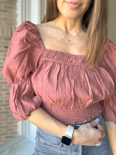 Load image into Gallery viewer, Smocked Crop Top- S, M, L
