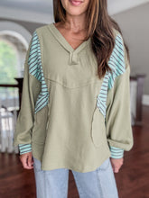 Load image into Gallery viewer, Waffle Striped Patchwork Top
