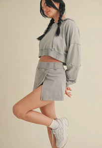 Mineral Wash Side Slit Skort