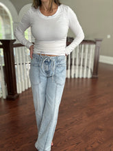 Load image into Gallery viewer, Drawstring Barrel Jeans
