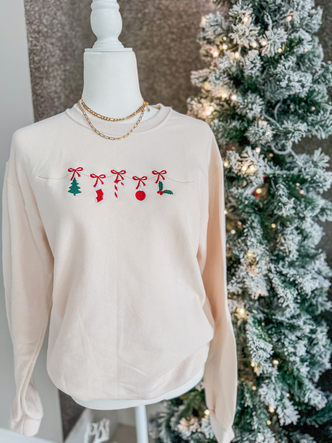 Holiday Garland Crewneck- S