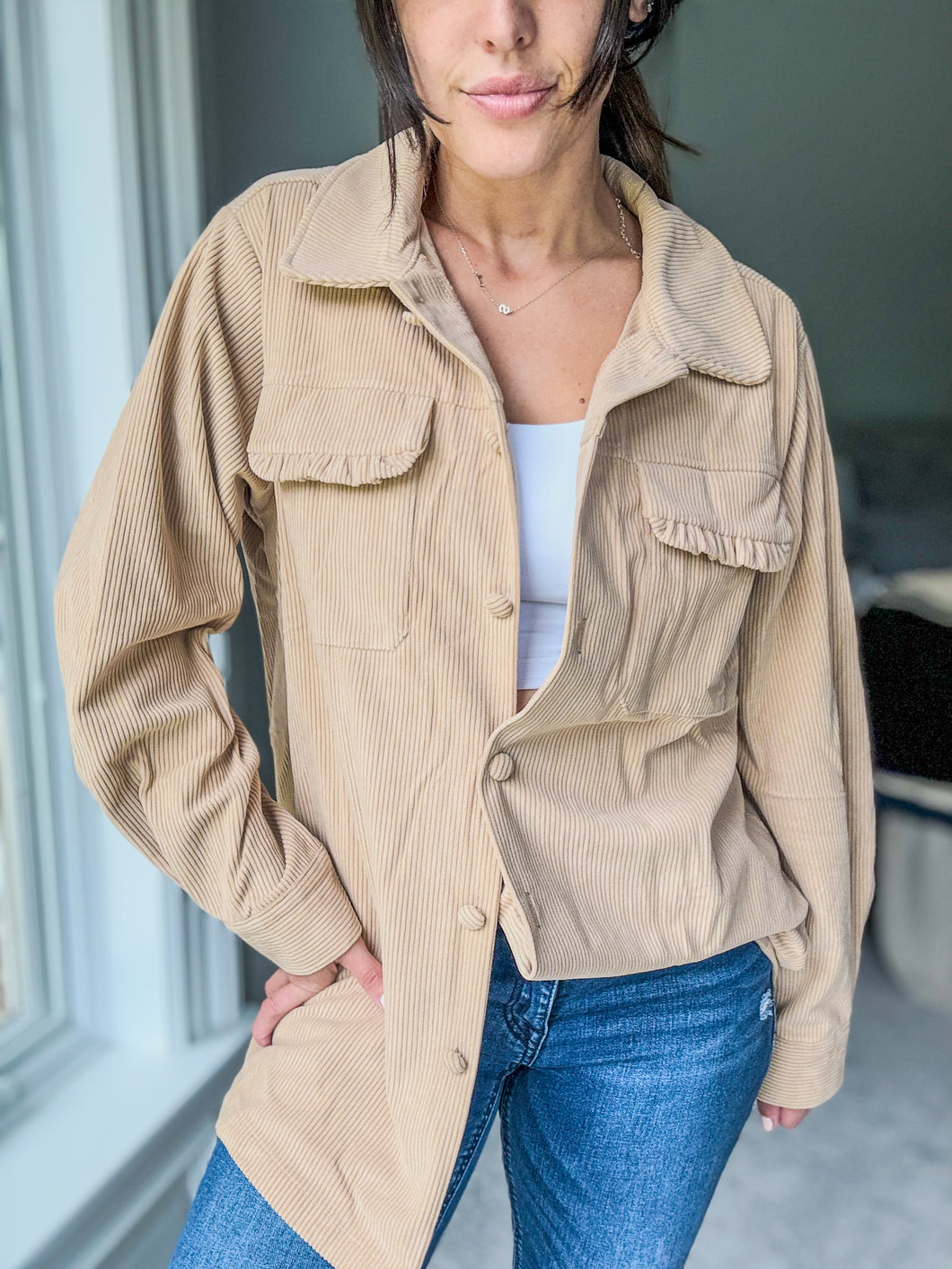 Corduroy Shacket- L
