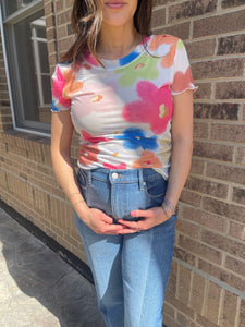 Floral Mesh Top
