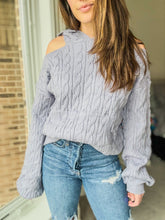 Load image into Gallery viewer, Cold Shoulder Sweater- S, M, L
